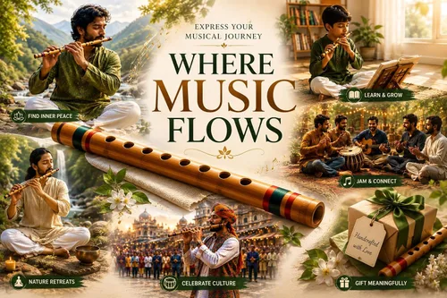 Miniatura 7 de Flauta de bambú de madera india auténtica de 14 pulgadas en clave "B", grabador de instrumentos musicales de viento de madera, Bansuri tradicional