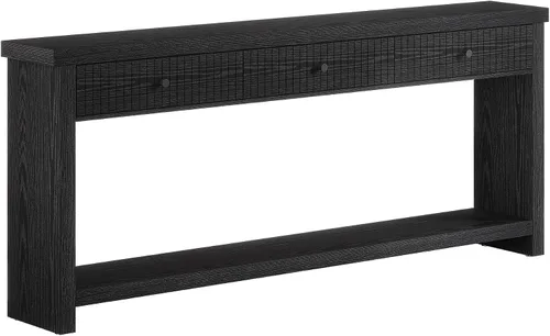 Miniatura 9 de Tribesigns Mesa consola de sofá de 70.9 pulgadas con 3 cajones, mesa de entrada extra larga con estantes de almacenamiento abiertos, mesa de sofá