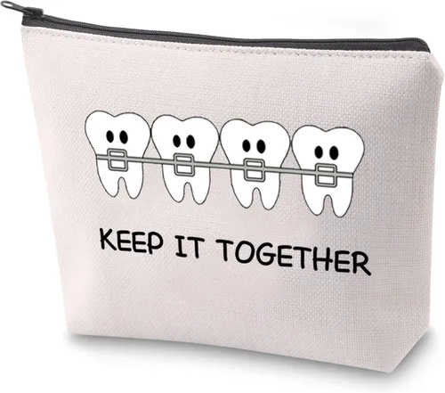 ZJXHPO Kit de supervivencia de ortodoncista, regalo de apreciación de ortodoncista, bolsa de maquillaje con cremallera, regalo de ortodoncista (Keep