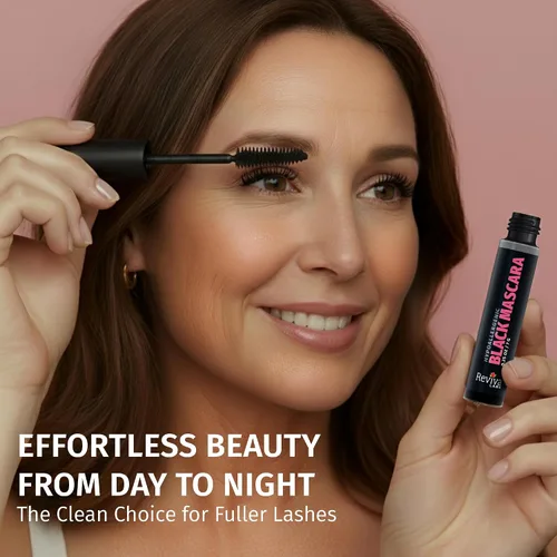 Miniatura 7 de Reviva Labs Máscara hipoalergénica negra para ojos sensibles y mujeres mayores, rímel suave, voluminizadora y alargadora para mujeres mayores de 50