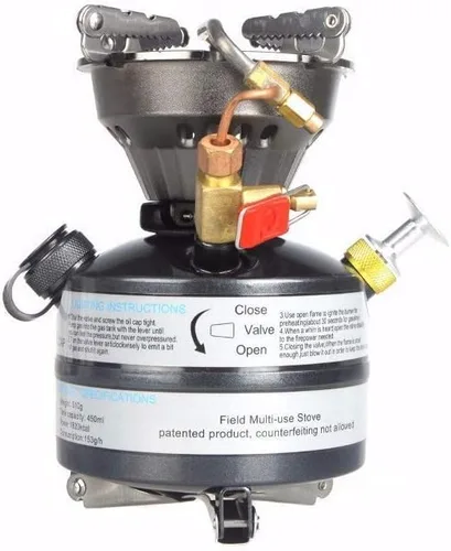 Miniatura 3 de Mini estufa de gasolina portátil ligera para acampar de combustible líquido de una sola pieza al aire libre