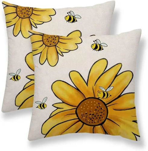 Miniatura 37 de Juego de 2 fundas de almohada con lunares negros de 16 x 16 pulgadas, fundas decorativas estilo bohemio con rayas para exteriores, fundas