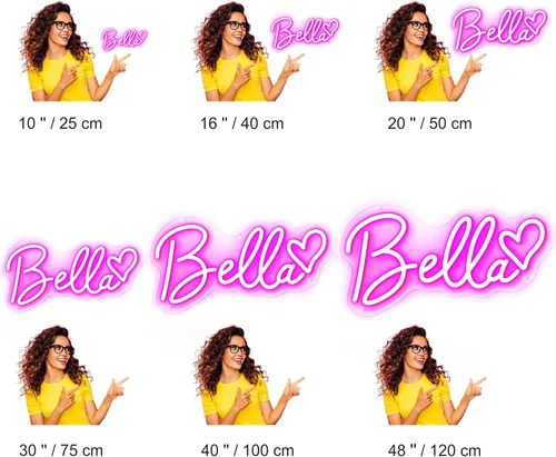 Miniatura 2 de ADVPRO Letreros de neón LED personalizados, personalizables para decoración de pared, boda, fiesta de cumpleaños, letrero de neón LED grande Rosa