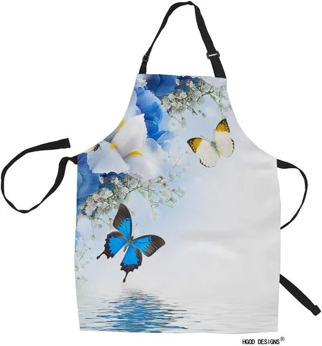 HGOD DESIGNS Delantal de cocina de pescado para mujeres y hombres para cocinar, jardinería, baberos ajustables para el hogar, tamaño adulto,