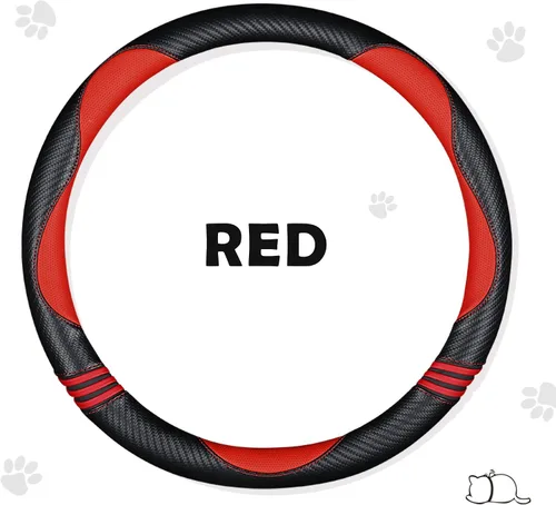 Miniatura 3 de HighnessHwoo Fundas acolchadas para volante de automóvil para mujer, de fibra de carbono, de piel sintética, accesorios interiores para vehículos