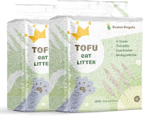 Miniatura 11 de Paquete de 2 arenas de tofu para gatos (6 L x 2), arena aglutinante para gatos, desechable, fibra de guisante, sin polvo, control de olor, bajo