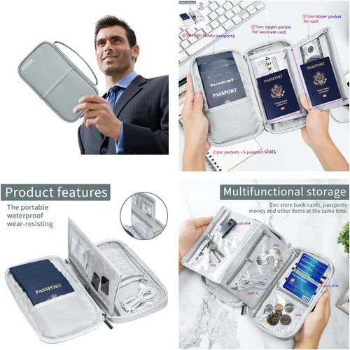 Miniatura 6 de Pasaporte Holder, Gris, Multifunción