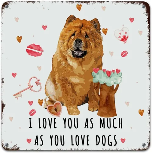 Miniatura 19 de Love Mails Chow Chow Dog Aluminum Art Signs I Love You As Much As You Love Dog Retro Vintage Art Wall Plaque Valentine Gift Metal Tin Sign for Kid