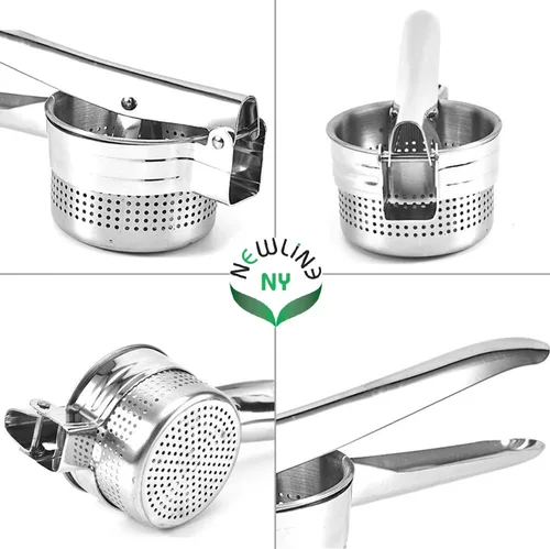Miniatura 3 de Prensador de patatas de acero inoxidable para triturador, herramienta de grado comercial para presionar frutas o alimentos