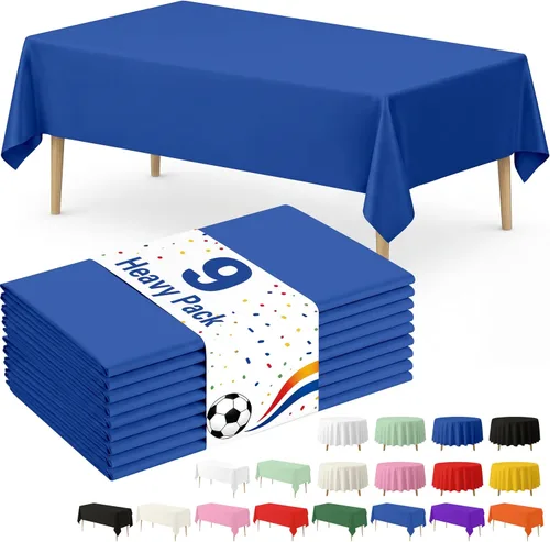 Miniatura 39 de Fixwal Mantel de plástico negro desechable de 54 x 108 pulgadas, mantel rectangular impermeable, paquete de 5 para graduación, decoración de fiesta