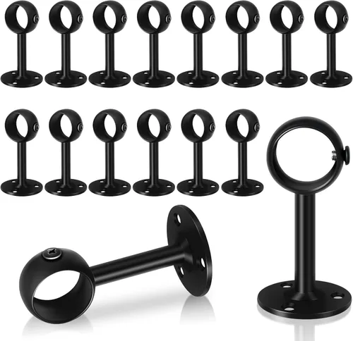 Miniatura 18 de TOKPLNU Soporte de Barra de Cortina de Techo, Soportes de Barra de Cortina de Techo Resistentes, Ganchos Colgadores Negros para Barras de Cortina
