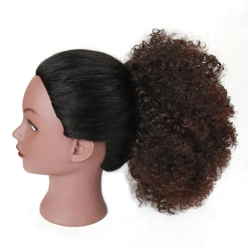 Miniatura 2 de Extensión de cola de caballo afro con cordón para mujeres negras, extensión de cola de caballo corta afro rizada, moño de cola de caballo rizada