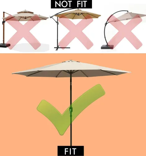 Miniatura 5 de ontheway 11FT Patio Umbrella Enhanced Replacement Canopy Market Table 8 Ribs Umbrella Canopy Caqui