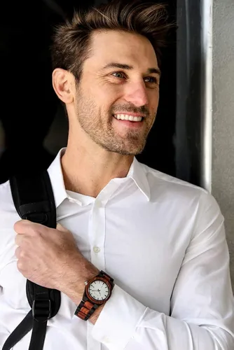 Miniatura 6 de Wilds Relojes de madera para hombre con visualización de fecha colección minimalista analógicos de madera con movimiento de cuarzo japonés de alta