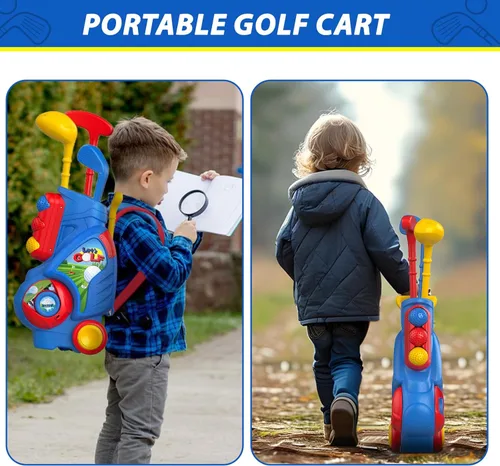 Miniatura 7 de Liberry Juego de Golf para Niños Pequeños de 2, 3 y 4 años Niños Niñas, Juego Mejorado de Palos de Golf para Niños con Carrito, Tapete de Putting