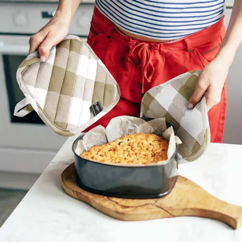 Miniatura 4 de Agarraderas de algodón para cocina resistentes al calor, almohadillas calientes, juego de salvamanteles antideslizantes para ollas de cocina