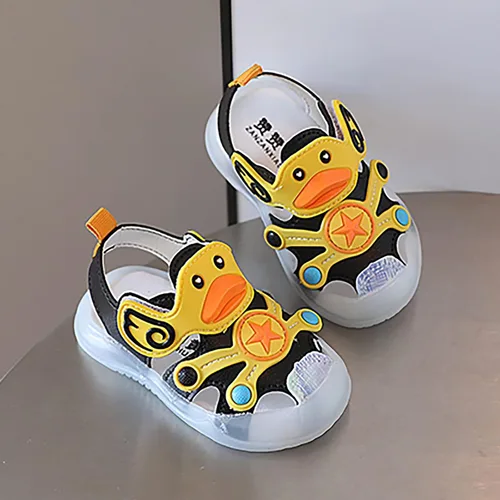 Miniatura 6 de Zapatos de bebé para niños pequeños, zapatos con luz LED, sandalias para niños, suela suave, zapatos de playa, sandalias casuales de dibujos