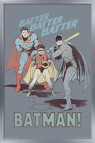 Miniatura 10 de Trends International DC Comics - Póster de Batman - Robin - Superman - Batter Wall Poster, 14.725 x 22.375 pulgadas, versión enmarcada de madera