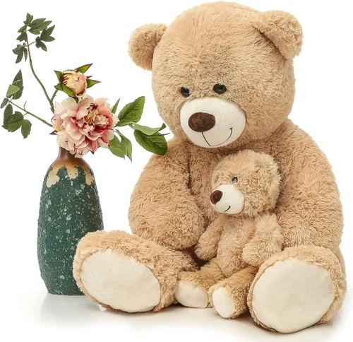 Miniatura 19 de MorisMos Oso de peluche gigante, regalo de oso gigante suave para niñas, novia en San Valentín, Navidad, cumpleaños, 47 pulgadas, azul Azul claro