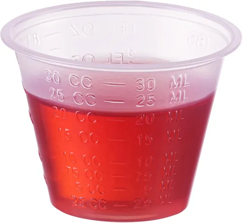 Miniatura 2 de GUSTO [300 unidades – 1 onza] Taza medidora de medicina desechable de plástico para medicina líquida, epoxi y píldoras, paquete anteriormente cómodo