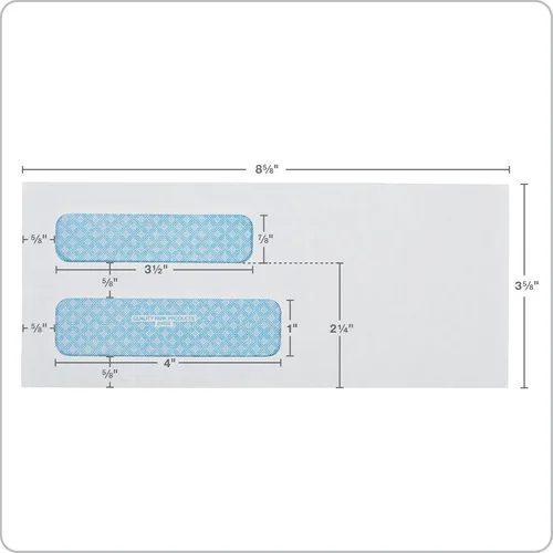 Miniatura 2 de Quality Park® Sobres de doble ventana #8-5/8, sobres tintados de seguridad, 3-5/8 x 8-5/8, engomados, papel blanco de 24 libras, costuras laterales