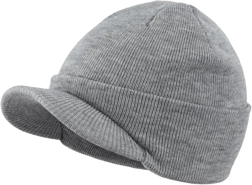 Miniatura 70 de Home Prefer - Gorro de invierno para hombre con visera, cálida y doble punto.