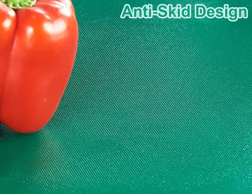 Miniatura 3 de CURTA Paquete de 2 tablas de cortar verdes para cocina, 20 x 14 x 0.5 pulgadas, tabla de cortar comercial de plástico codificado con superficie