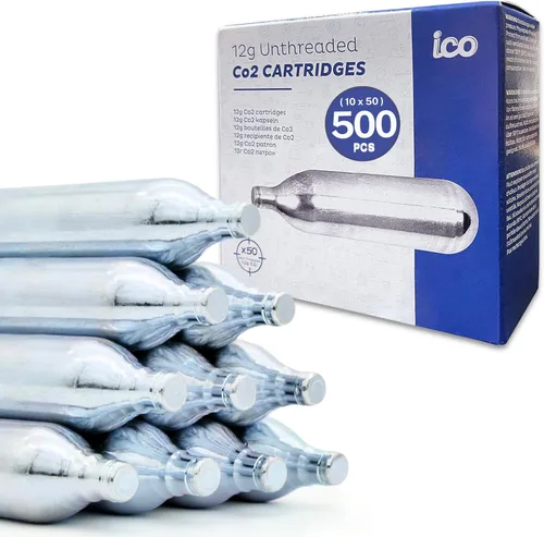 Miniatura 9 de ICO 12 Gram Co2 Cartridges Non-Threaded, CO2 cartridges BB Gun, CO2 BB Pistol, Airsoft Pistol, and Paintball Markers