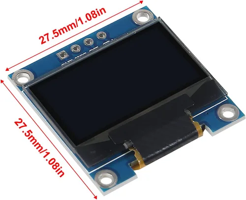Miniatura 4 de 6 unids 0.96 pulgadas 12864 128x64 OLED pantalla LCD módulo I2C IIC SSD1306 controlador 4 pines para Arduino Raspberry Pi-luz blanca