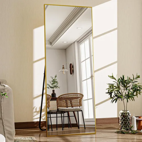 Miniatura 22 de VooBang - Espejo de longitud completa, espejo de piso de 21" x 64" con soporte, espejo de cuerpo completo con marco de aleación de aluminio