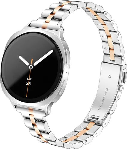 Miniatura 10 de Melyis Correa delgada de metal para Samsung Galaxy Watch 8 7 6 5 4 FE 1.575 in 1.732 in/Galaxy Watch 8 6 4 Classic, 0.787 pulgadas de acero