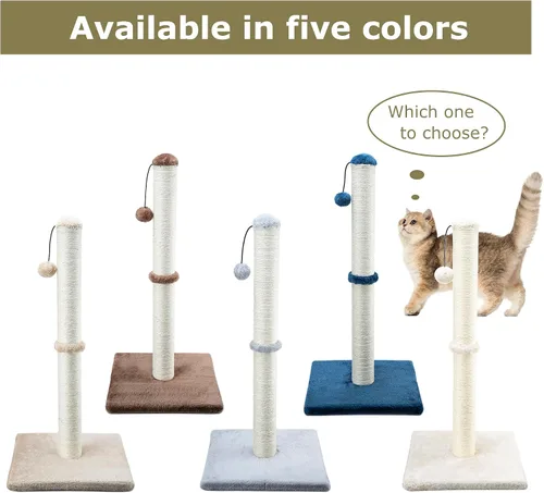 Miniatura 8 de Dimaka - Rascador de gato de 29 pulgadas de alto, con cuerda de sisal y cubierto con suave felpa suave, rascador vertical [estiramiento completo]