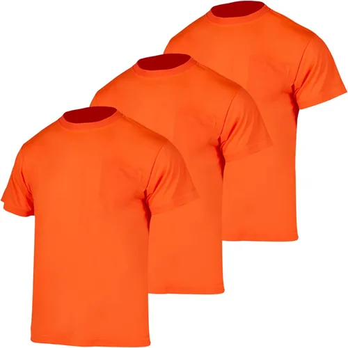 Miniatura 12 de VENDACE Camisetas de seguridad de alta visibilidad, paquete de 3 camisetas de trabajo de manga corta para construcción para hombres (naranja, XL)