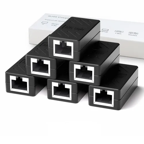 Miniatura 7 de Dingsun Acoplador RJ45, extensor Ethernet para conector hembra a hembra Cat7/Cat6/Cat5e/Cat5 (1 paquete, negro)
