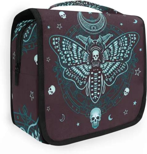 Miniatura 29 de MNSRUU Hanging Toiletry Bag Goth Bats Moons and Stars Travel Makeup bag for Toiletries Portable Travel Toiletry Organizer Cosmetic Bags with Hanging