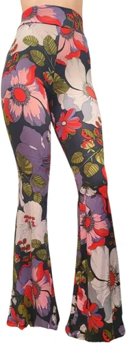 Miniatura 39 de ShopMyTrend - Pantalones de yoga largos con piernas anchas y acampanadas estilo palazzo, con cintura alta, para mujer