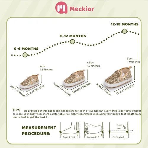 Miniatura 5 de Meckior Zapatos de lona para bebés, niñas y niños, suela suave, para niños pequeños, sin cordones, recién nacidos, cuna, mocasines, zapatillas