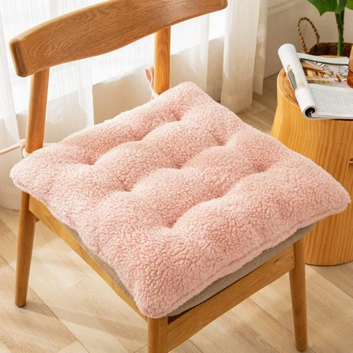 Miniatura 9 de Paquete de 4 cojines gruesos de felpa para silla de escritorio, poliéster suave, antideslizantes, para cocina, comedor, sillas de oficina, 20 x 20