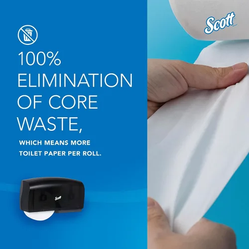 Miniatura 5 de Scott Professional Essential - Dispensador de papel higiénico Jumbo sin núcleo (09608), negro, capacidad para 2 rollos, montado en la pared, grado