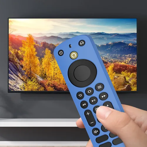 Miniatura 5 de LEFXMOPHY Funda azul compatible con Alexa Voice Remote Pro 2022, funda protectora de silicona que brilla en la oscuridad con correa