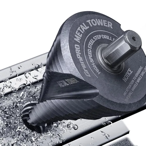 GRENPRO Broca escalonada para juego de metal, broca de paso grande de 1/4" - 2-1/2", M35 HSS Impact Tough Step Brocas para metal, vástago de 1/2