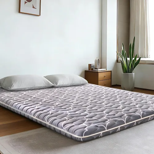 Miniatura 7 de Colchón de Futón Japonés de 6ª Generación - Futón Moderno Extra Grueso de 9 Capas con Espuma 100% de Alta Densidad, Colchón Portátil de Piso Gris