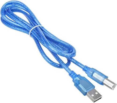 Miniatura 2 de Cable USB 2.0 azul de 6 pies para transferencia de cable de PC A a B macho compatible con impresora HP Smart Tank 5101 todo en uno