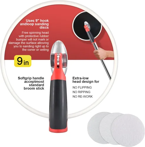 Miniatura 8 de SCOTTCHEN Lijadora de Poste para Paneles de Yeso, Lijadora Radial de 9 Pulgadas con Poste Redondo de Extensión de 47 Pulgadas para Pared Seca