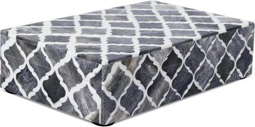 Handicrafts Home Caja de recuerdos decorativa de 8 x 5 – Pequeña caja organizadora con tapa, almacenamiento decorativo bohemio, caja de memoria