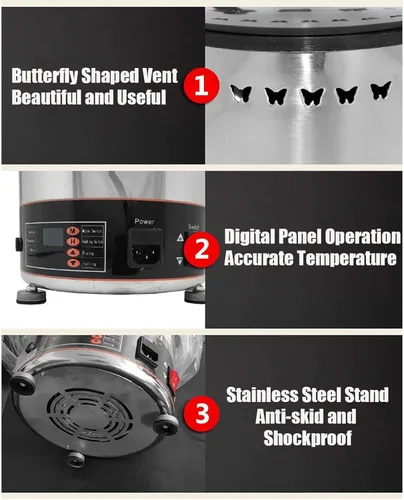 Miniatura 5 de Máquina de fuente de chocolate de 5 niveles, máquina eléctrica grande para fondue de chocolate, acero inoxidable, ideal para dulces, frutas, nueces