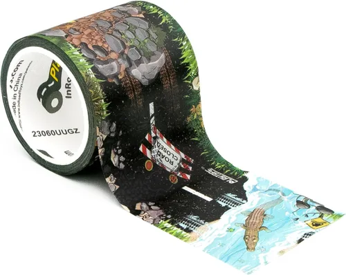 Miniatura 15 de PlayTape Cinta de carretera para autos de juguete, se adhiere a superficies planas, sin residuos; 2 pulgadas de ancho x 30 pies de carretera