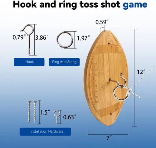 Miniatura 2 de GSE Games & Sports Expert Ring Toss Game for Adults, Hook and Ring Toss Game Wall Mount for Outdoor/Indoor, Ring Toss Hook Game for Family Fun Party