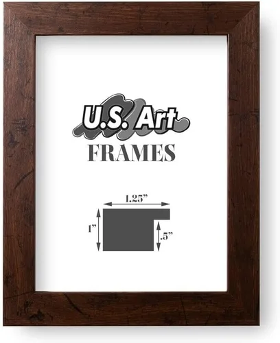 Miniatura 47 de Marco de fotos de 4 x 6 pulgadas, acabado envuelto suave, plano de 1.25 pulgadas de ancho, negro tradicional, MDF compuesto de madera 100% americana
