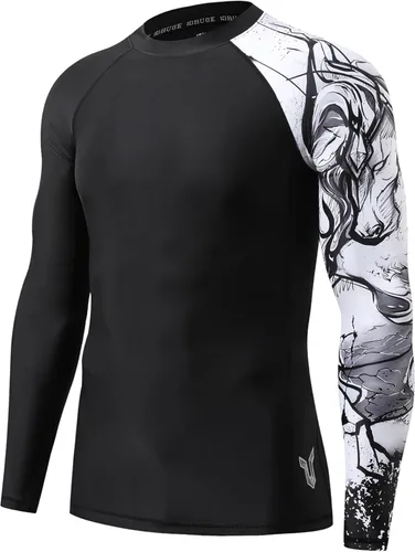 Miniatura 20 de HUGE SPORTS Camisas de baño para hombre de manga larga UPF 50+ con protección contra erupciones solares y protección UV Dividir